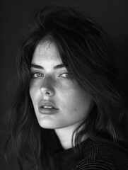 Portrait of a Young Woman in Monochrome