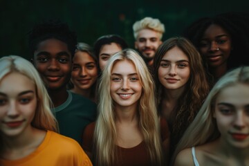 Fototapeta premium Individuals of different ethnicities to foster connection and mutual respect. Generation Z’s focus on inclusivity drives collaboration and shared learning.