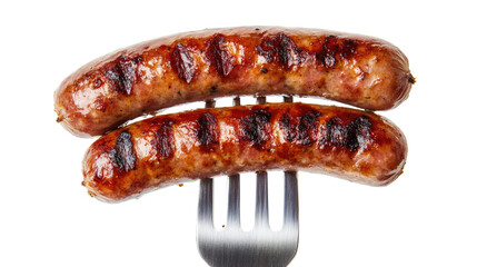 Grilled sausages transparent background