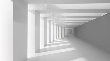 Obraz premium The Captivating Grey White Perspective Geometric Lighting Background: A Visual Delight of Symmetry and Illumination.