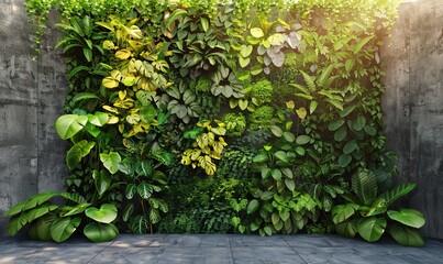 Vertical gardening in a home. of a green wall