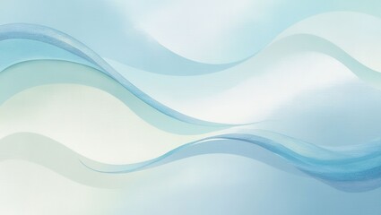 Abstract Light Blue And White Gradient Background With Wavy Lines