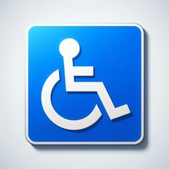Realistic image of a handicap sign on a white background, handicap sign