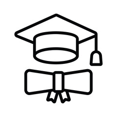 Mortarboard with degree showing concept icon of graduation in modern style