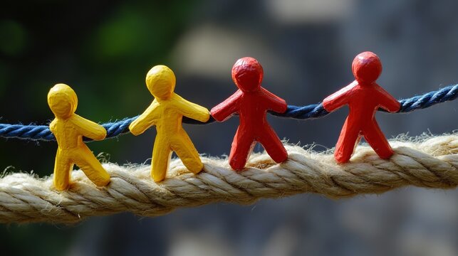 Colorful Figures on a Rope