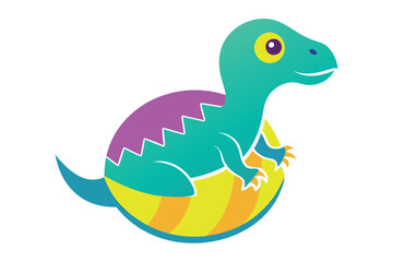 Baby dinosaur hatching from egg C.eps