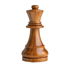  A wooden chess king piece standing cut out transparent isolated on white background PNG file