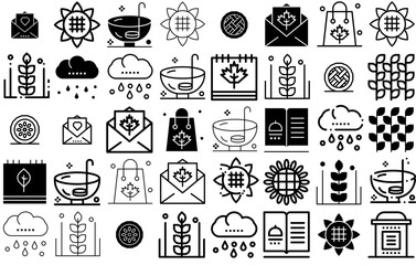 Mega Set Of Vector Thanksgiving Icons Collection Isolated Silhouette Solid Icons Including Autumn,Dinner,Thanksgiving,Holiday,Food Vector Icon Set Linear Pictogram Pack