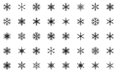 Mega Set Of Vector Snowflakes Icons Silhouette Vector Logo Design Containing Winter,Snowflake,Snow,Christmas,Ice Business Infographic Elements Logo Vector Illustration