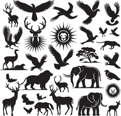 Fototapeta premium a animal design silhouette vector with white background 