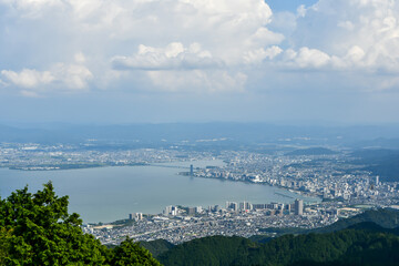 比叡山頂から望む琵琶湖