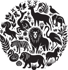 Fototapeta premium a animal design silhouette vector with white background 