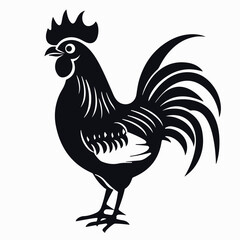 Black Rooster silhouette vector illustration