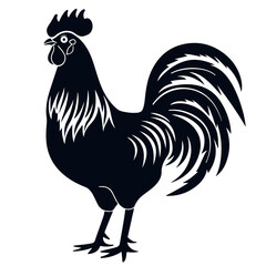 Black Rooster silhouette vector illustration