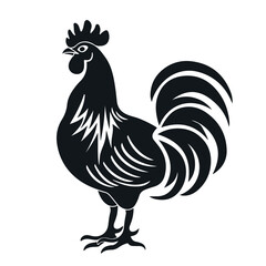 Black Rooster silhouette vector illustration