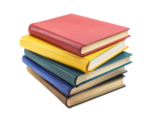 stack of books cut out transparent isolated on white background PNG