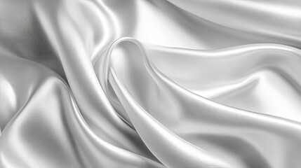 Obraz premium White gray satin texture that is white silver fabric silk panorama background with beautiful soft blur pattern natural. Generative ai