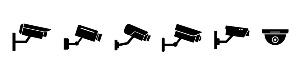 Cctv icon. Security camera vector set. Cctv sign isolated.