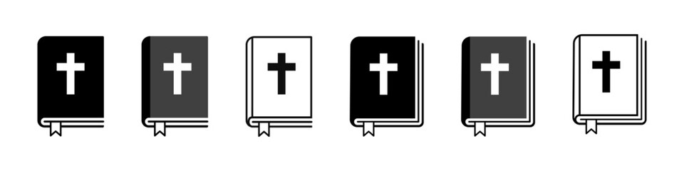 Bible icon. Isolated bible sign. Bibles vector set.