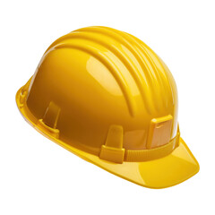 Fototapeta premium yellow hard hat, pristine and ready to protect, embodies workplace safety and responsibility cut out transparent isolated on white background PNG
