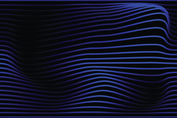 Lines abstract background black and colorful waves pattern. Abstract background. Optical illusion, wavy thin lines.