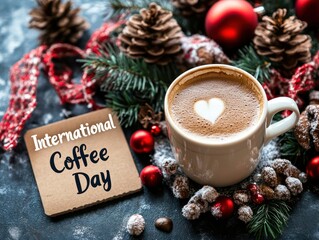 Coffee and Seasonal Decorations