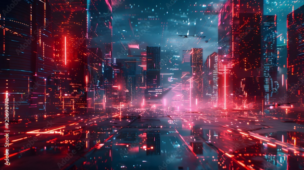 Poster a digital world where keyframe interpolation is intentionally disrupted, creating jarring, glitchy t