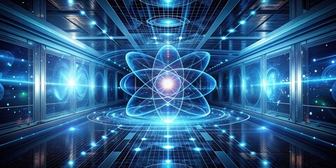 Futuristic quantum technology in a 3-dimensional space , digital, innovation, abstract, technology