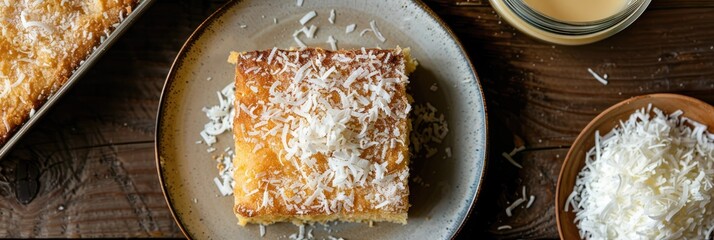 Coconut Cassava Pone A delicious baked dessert made with grated coconut, cassava, and fragrant spices.