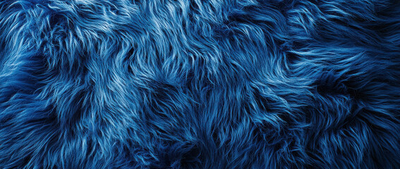 Obraz premium This image showcases a detailed close-up of vibrant and textured blue fur, presenting its wavy and intricate design, highlighting the rich colors and patterns.