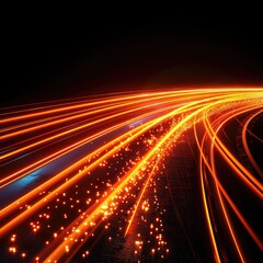 Fototapeta premium Abstract glowing lines and particles create a dynamic, futuristic, and energetic composition.