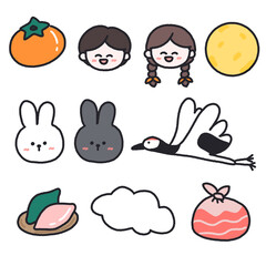 추석 가을 캐릭터 일러스트