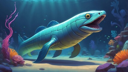 Obraz premium eli the electric eel an eel with electrical powers who game concept cartoon