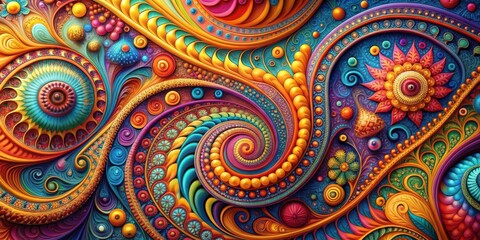 Vibrant and colorful texture background with swirling patterns and intricate details, colorful, vibrant, texture