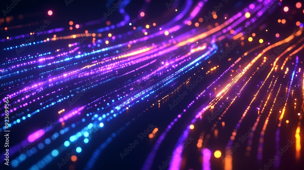Fototapete colorful light trails create an abstract display with vibrant hues of blue, purple, and orange in a 