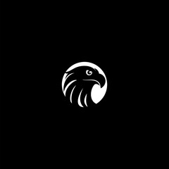 Eagle head icon isolated on dark background