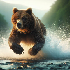 Fototapeta premium bear run´s 
