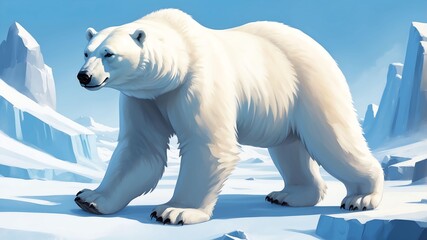 percy the playful polar bear a polar bear who loves to game concept cartoon