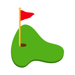 Golf Hole with Flag vector 