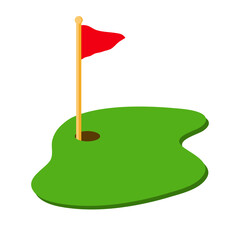 Golf Hole with Flag vector 