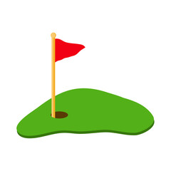 Golf Hole with Flag vector 