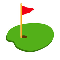 Golf Hole with Flag vector 
