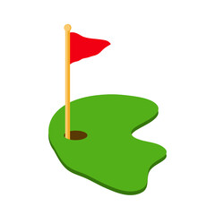 Golf Hole with Flag vector 