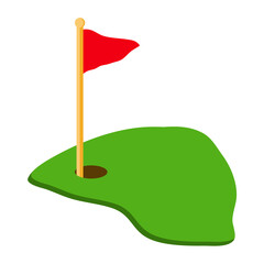 Golf Hole with Flag vector 