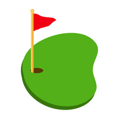 Golf Hole with Flag vector 