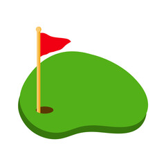 Golf Hole with Flag vector 