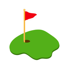 Golf Hole with Flag vector 
