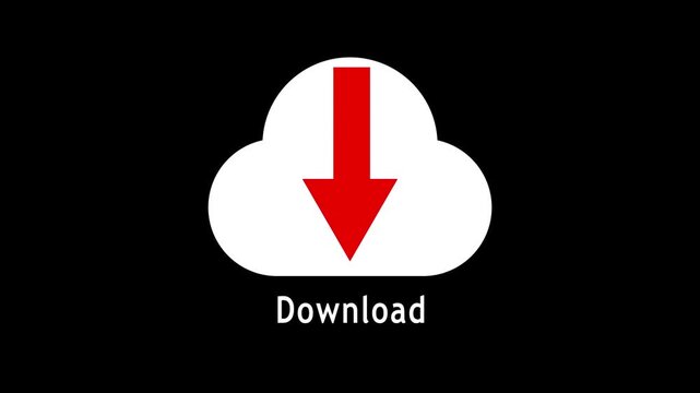 download icon animation with black background