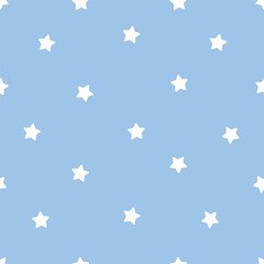 Seamless star pattern idea for fabric tablecloth pattern wrapping gift paper blue pastel star pattern. cute pattern