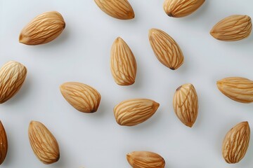 Almonds on a White Background